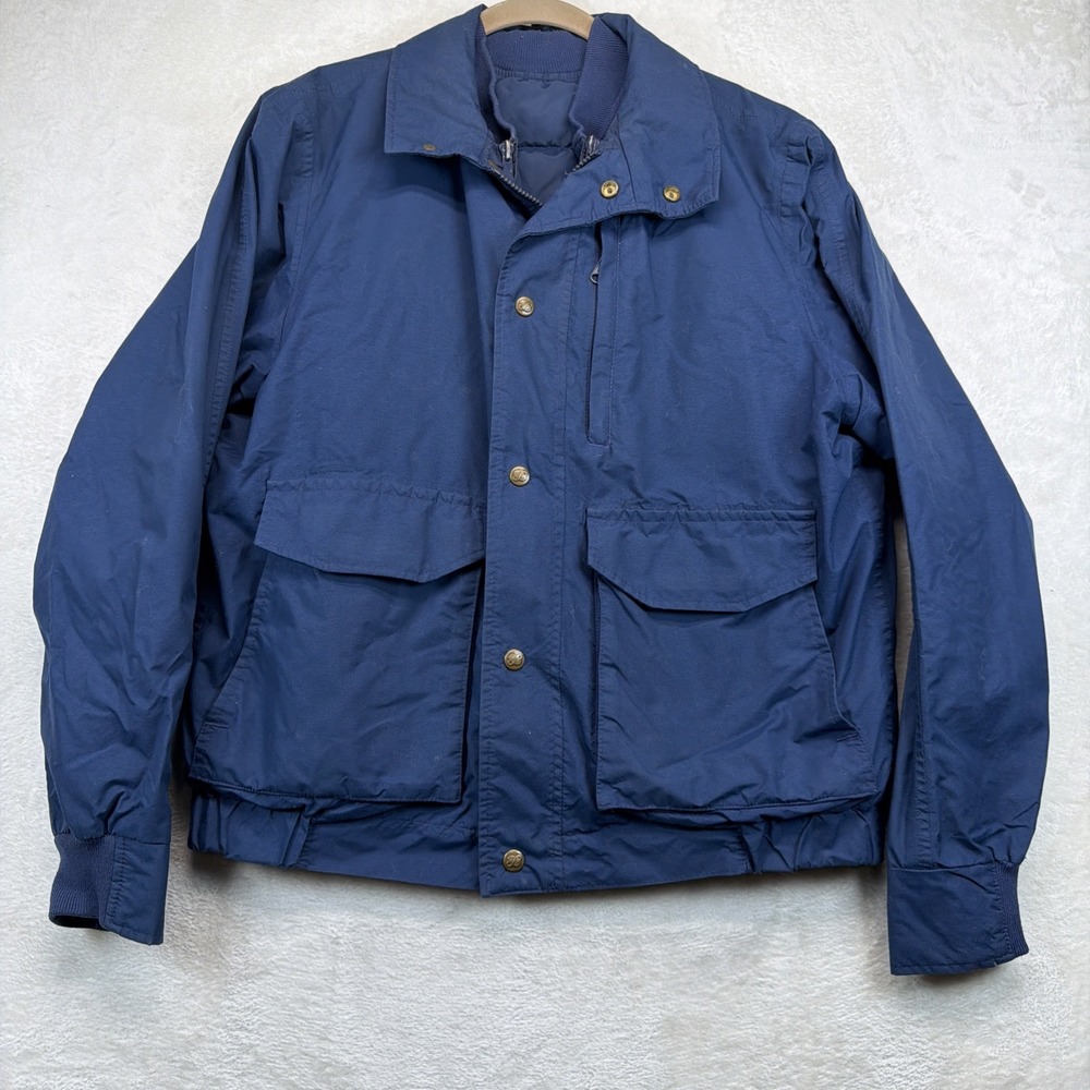 Vintage Eddie Bauer Goose Down 2-in-1 Jacket Removable Vest Navy Men's L 80s